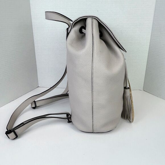 Rebecca Minkoff Moto Backpack Whipstitch Tassel Bag Putty Beige Leather Purse main image 11